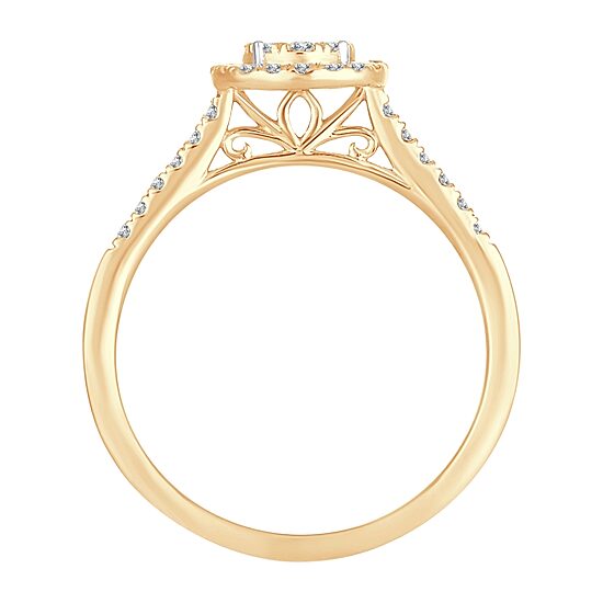 Womens 1/3 CT. T.W. Natural White Diamond 10K Gold Round Engagement Ring