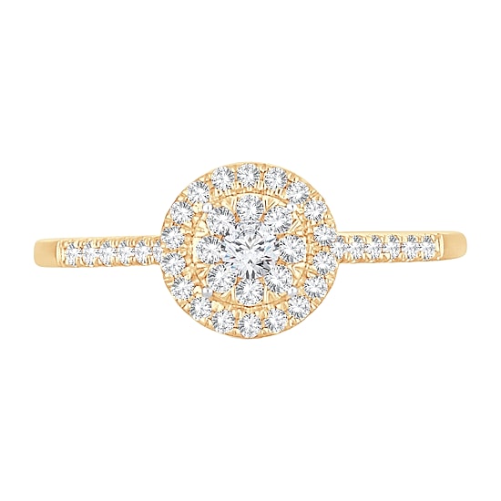 Womens 1/3 CT. T.W. Natural White Diamond 10K Gold Round Engagement Ring