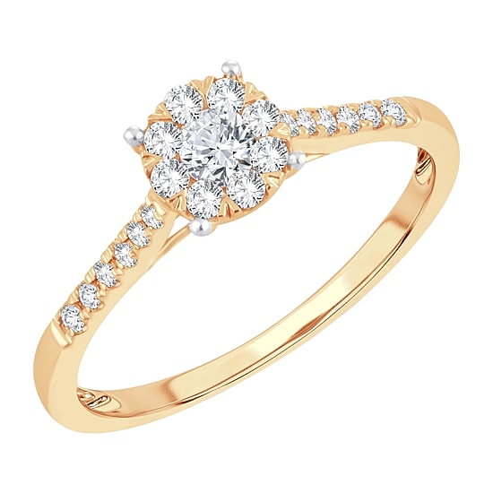 Womens 1/3 CT. T.W. Natural White Diamond 10K Gold Round Engagement Ring
