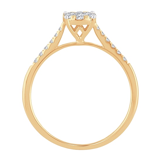 Womens 1/3 CT. T.W. Natural White Diamond 10K Gold Round Engagement Ring