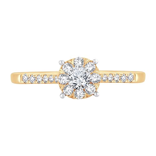 Modern Bride Womens 1/3 Ct. T.w. Natural White Diamond 10k Gold Round Engagement Ring In Yellow
