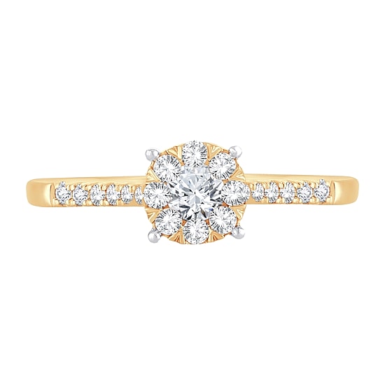 Womens 1/3 CT. T.W. Natural White Diamond 10K Gold Round Engagement Ring