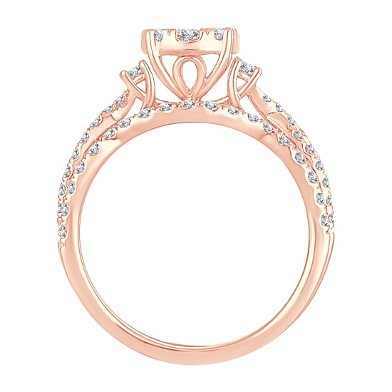 Womens 1 CT. T.W. Natural White Diamond 14K Rose Gold Round Bridal Set