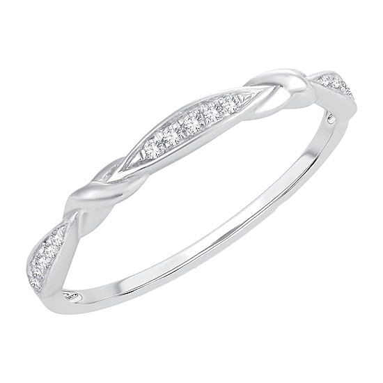 Womens Diamond Accent Natural White Diamond 10K Gold Wedding Band