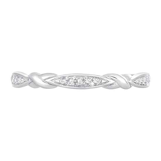 Womens Diamond Accent Natural White Diamond 10K Gold Wedding Band