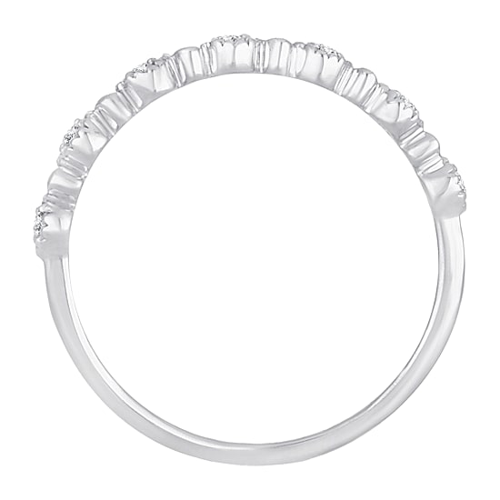 Womens 1/10 CT. T.W. Natural White Diamond 10K Gold Wedding Band