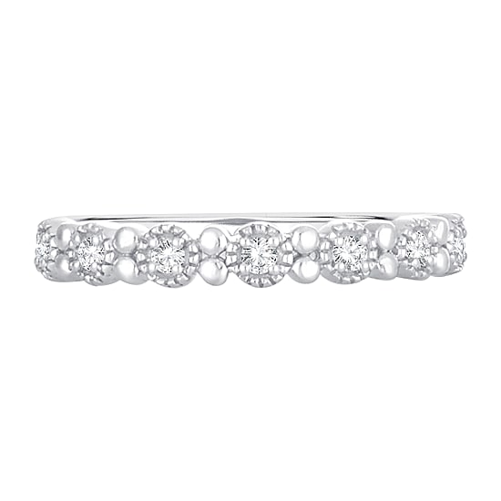 Womens 1/10 CT. T.W. Natural White Diamond 10K Gold Wedding Band