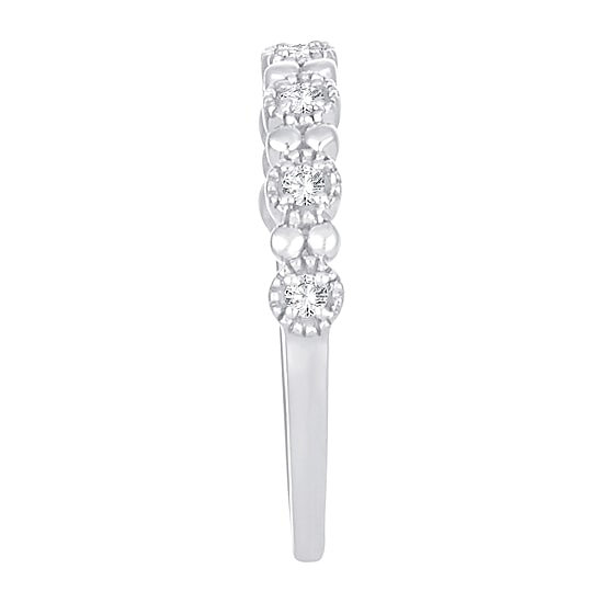 Womens 1/10 CT. T.W. Natural White Diamond 10K Gold Wedding Band