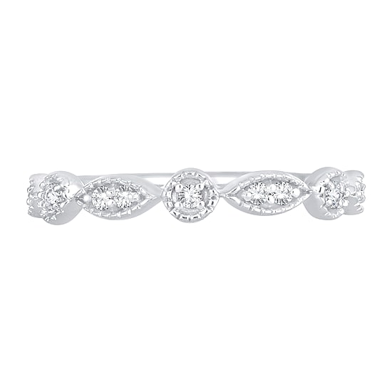 Womens 1/10 CT. T.W. Natural White Diamond 10K Gold Wedding Band