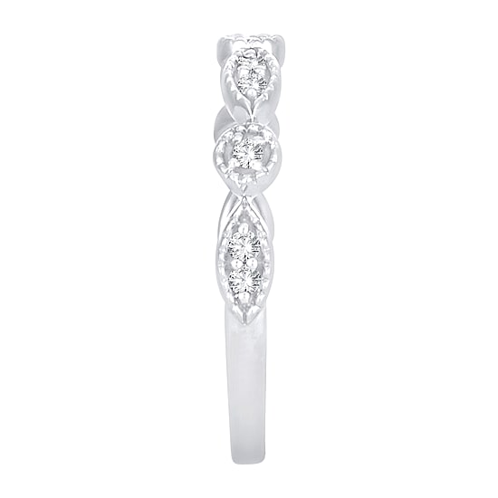 Womens 1/10 CT. T.W. Natural White Diamond 10K Gold Wedding Band