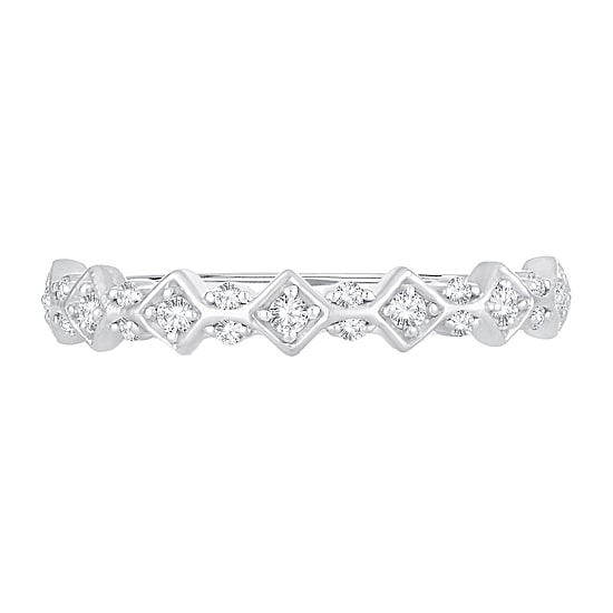 Womens 1/6 CT. T.W. Natural White Diamond 10K Gold Wedding Band