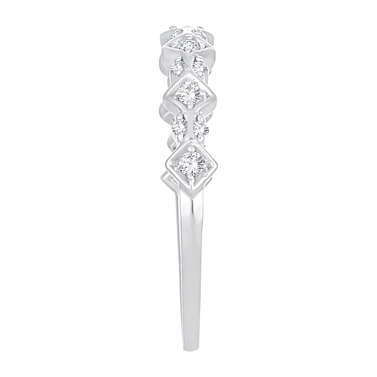 Womens 1/6 CT. T.W. Natural White Diamond 10K Gold Wedding Band