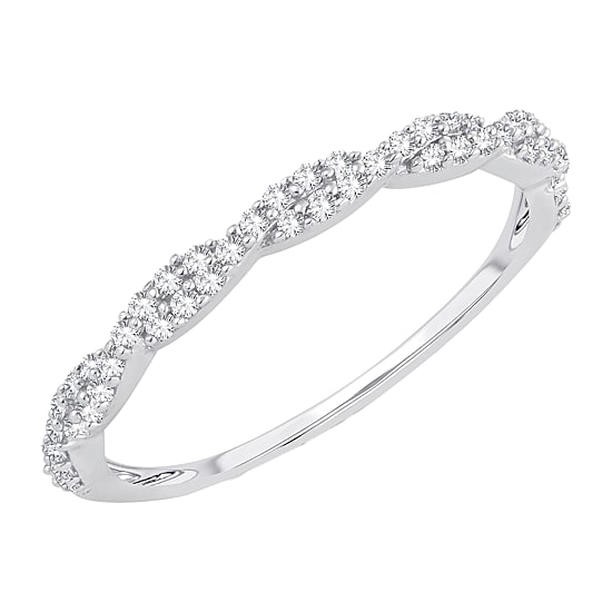 Womens 1/6 CT. T.W. Natural White Diamond 10K Gold Wedding Band