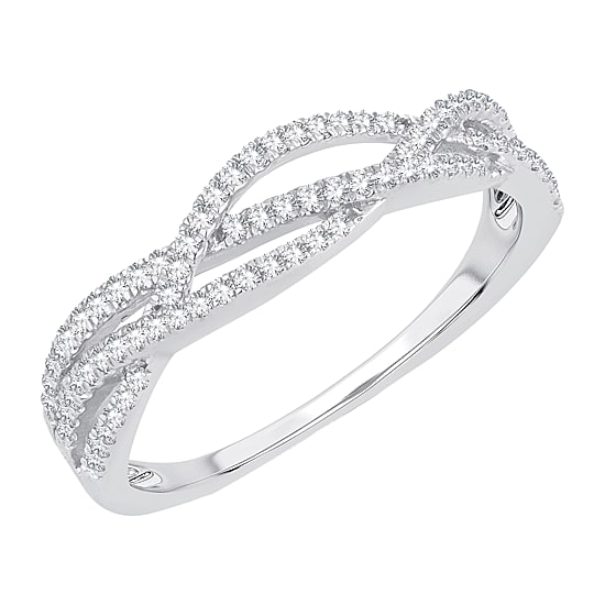 Womens 1/4 CT. T.W. Natural White Diamond 10K Gold Wedding Band