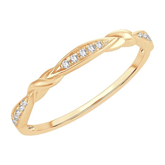 Womens Diamond Accent Natural White Diamond 10K Gold Wedding Band