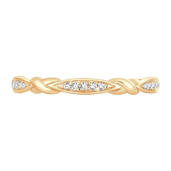 Womens Diamond Accent Natural White Diamond 10K Gold Wedding Band