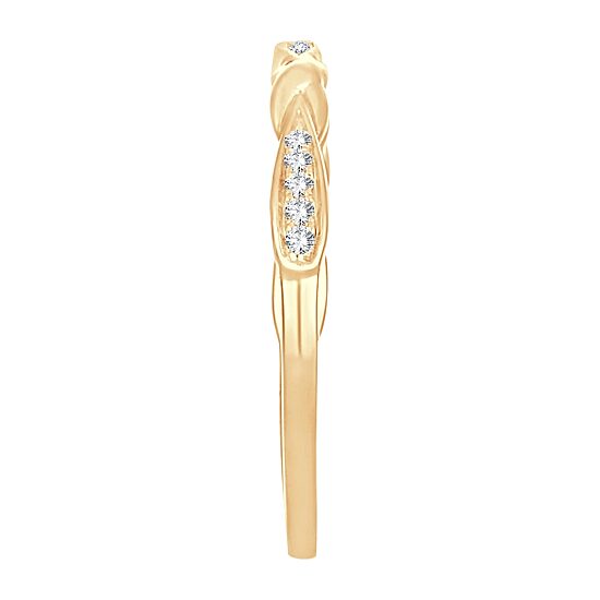Womens Diamond Accent Natural White Diamond 10K Gold Wedding Band