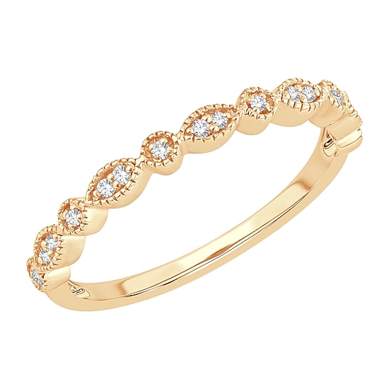Womens Diamond Accent Natural White Diamond 10K Gold Wedding Band