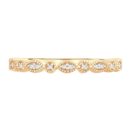 Womens Diamond Accent Natural White Diamond 10K Gold Wedding Band