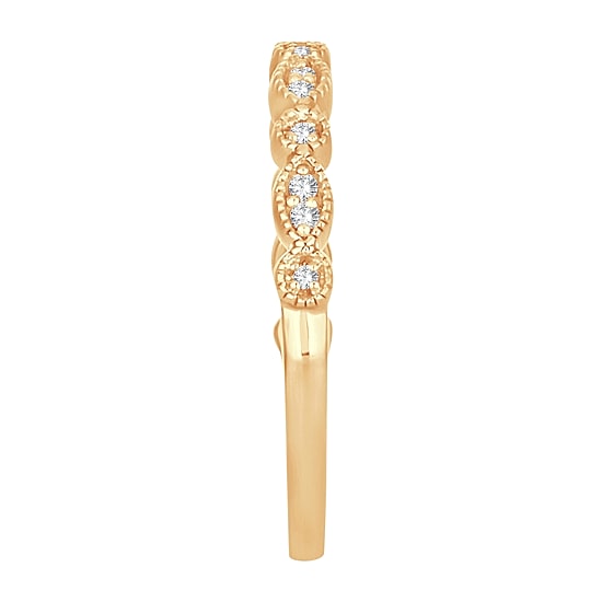 Womens Diamond Accent Natural White Diamond 10K Gold Wedding Band