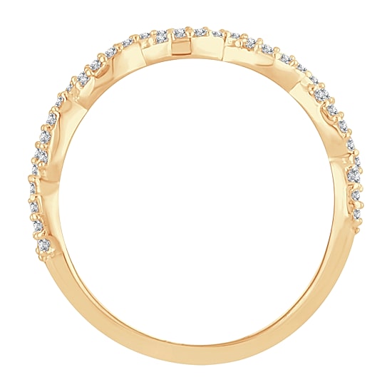 Womens 1/6 CT. T.W. Natural White Diamond 10K Gold Wedding Band