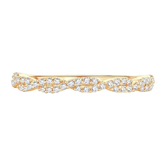 Womens 1/6 CT. T.W. Natural White Diamond 10K Gold Wedding Band