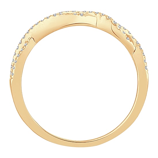 Womens 1/4 CT. T.W. Natural White Diamond 10K Gold Wedding Band