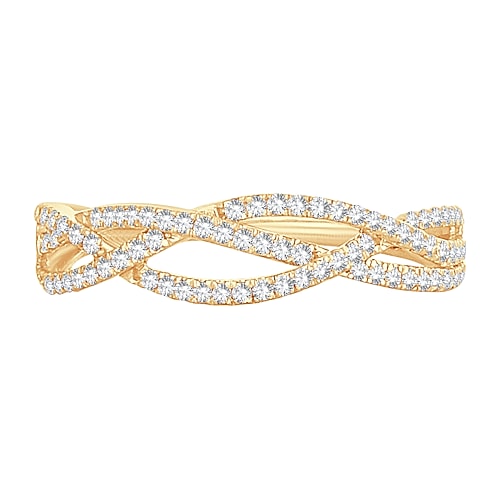 Modern Bride Womens 1/4 Ct. T.w. Natural White Diamond 10k Gold Wedding Band In Yellow