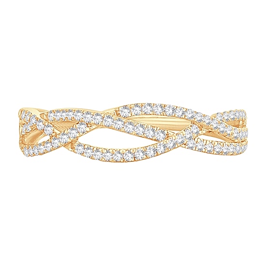 Womens 1/4 CT. T.W. Natural White Diamond 10K Gold Wedding Band