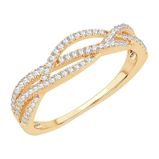 Womens 1/4 CT. T.W. Natural White Diamond 10K Gold Wedding Band