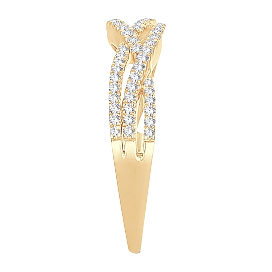Womens 1/4 CT. T.W. Natural White Diamond 10K Gold Wedding Band