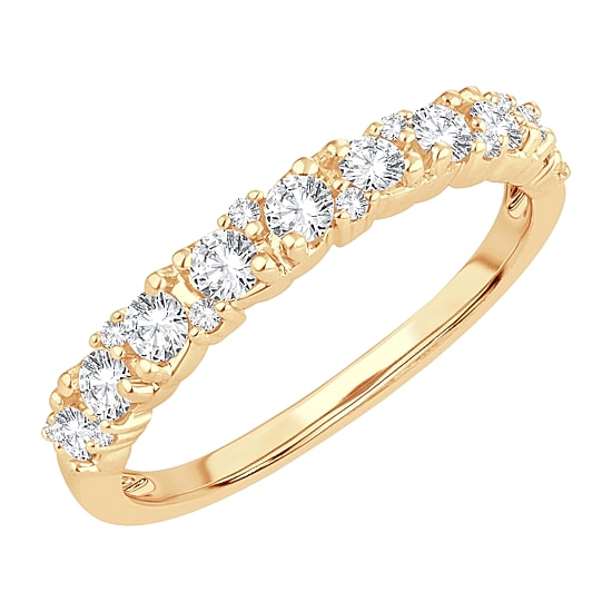 Womens 1/2 CT. T.W. Natural White Diamond 10K Gold Wedding Band