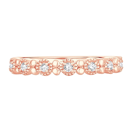 Womens 1/10 CT. T.W. Natural White Diamond 10K Gold Wedding Band