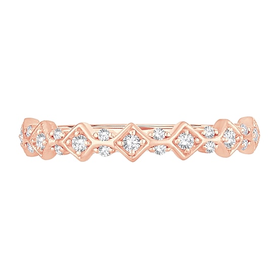Womens 1/6 CT. T.W. Natural White Diamond 10K Gold Wedding Band