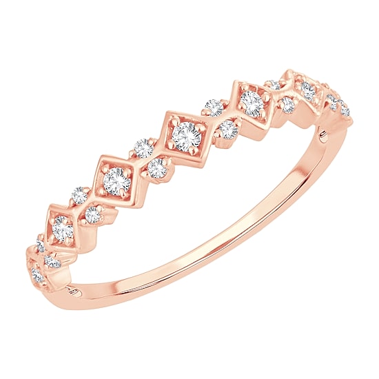 Womens 1/6 CT. T.W. Natural White Diamond 10K Gold Wedding Band