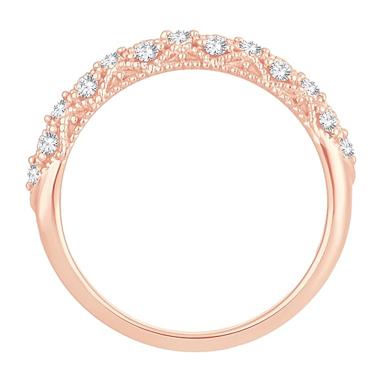 Womens 1/4 CT. T.W. Natural White Diamond 10K Gold Anniversary Wedding Band