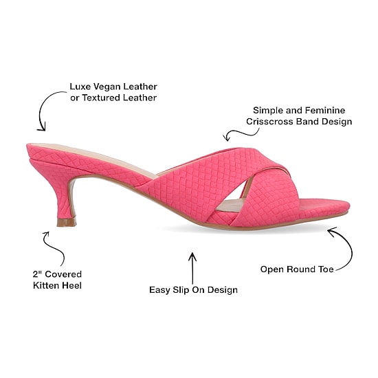 Journee Collection Berkly Womens Round Open Toe Kitten Heel Pumps