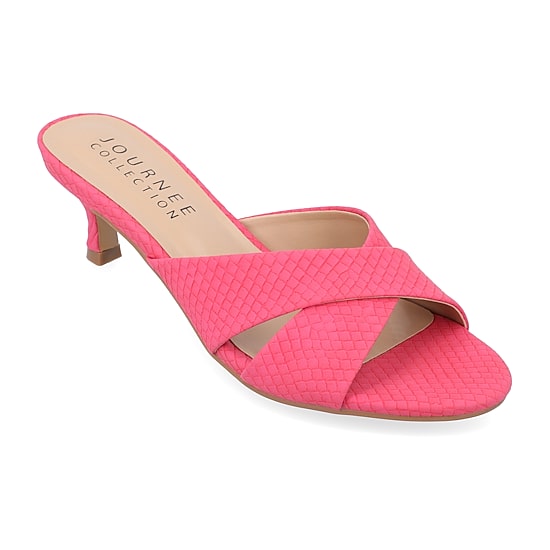 Journee Collection Berkly Womens Round Open Toe Kitten Heel Pumps