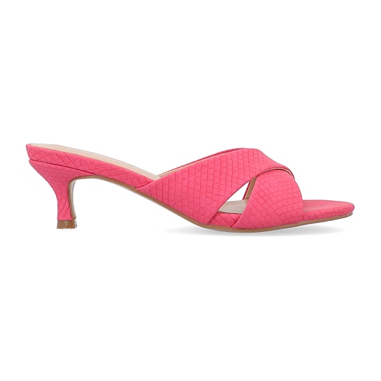 Journee Collection Berkly Womens Round Open Toe Kitten Heel Pumps