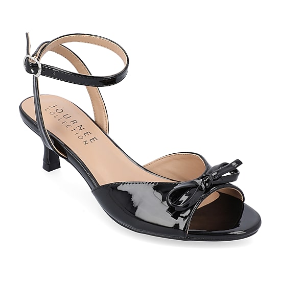 Journee Collection Jennifer Womens Round Open Toe Kitten Heel Pumps