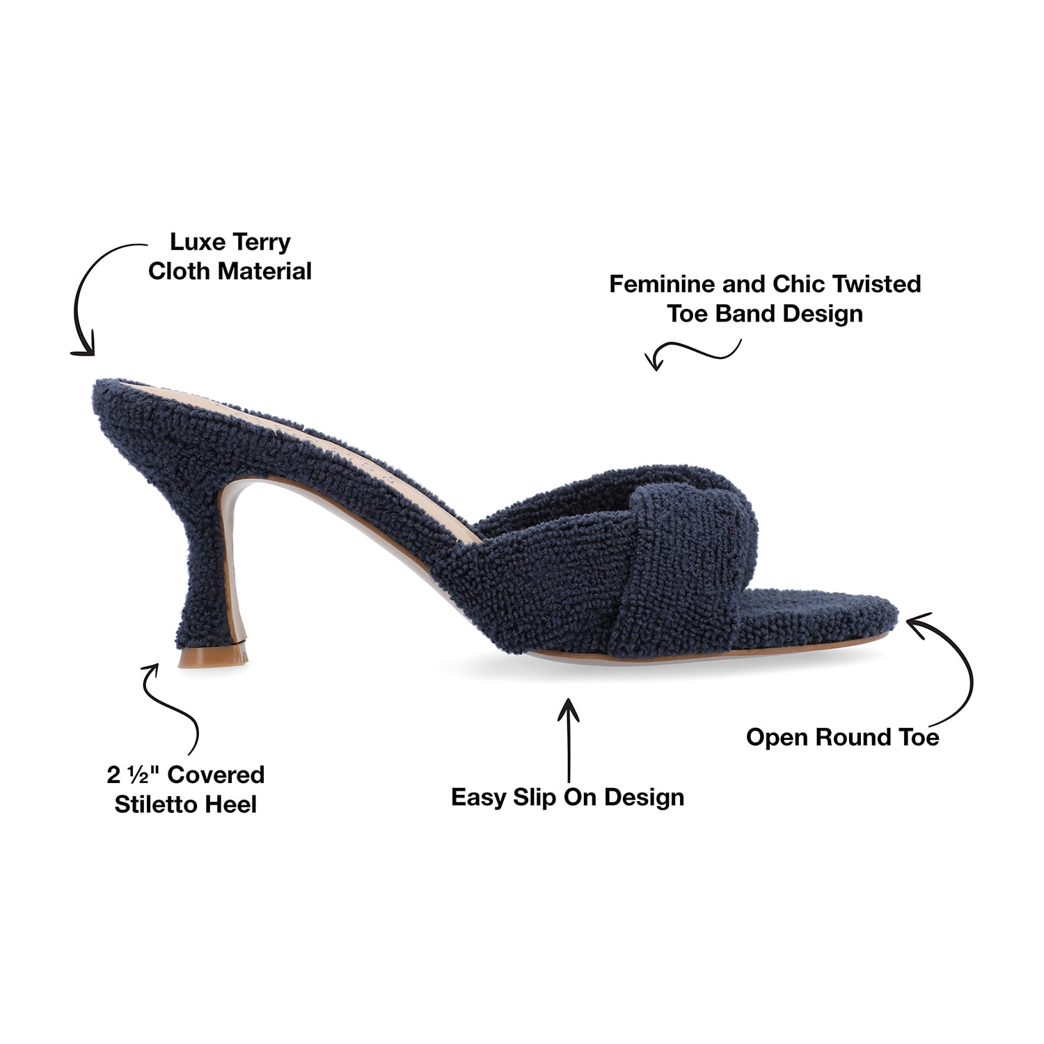 Journee Collection Mannon Womens Round Open Toe Stiletto Heel Pumps