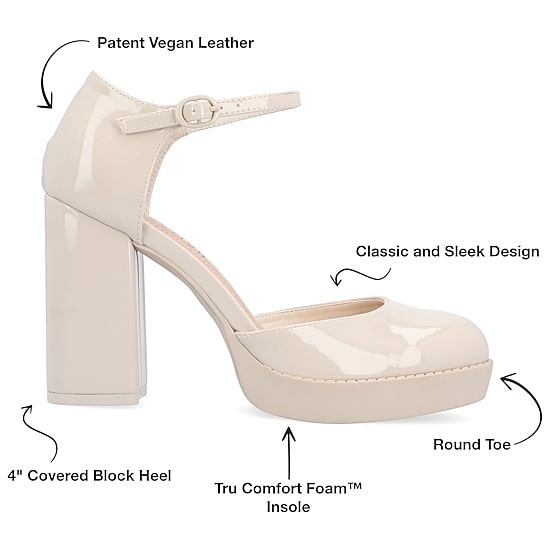 Journee Collection Samarr Womens Round Closed Toe Wedge Heel Pumps