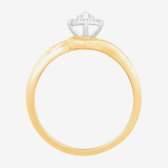 3PC Trio Set Featuring 1/2 CT.T.W. Natural Diamond 10K or 14K Gold Womens Yellow Bridal Set and Mens Two-Tone Wedding Band