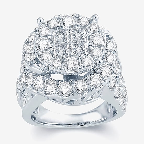 5 CT.T.W. Natural Diamond 14K White Gold Engagement Ring