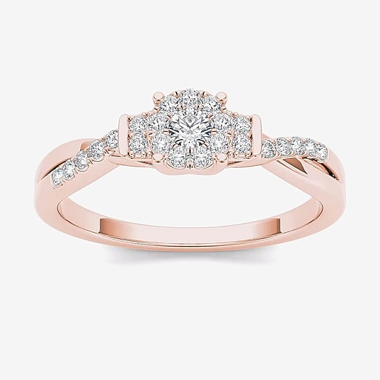 1/4 CT.T.W. Natural Diamond 10K Rose Gold Engagement Ring