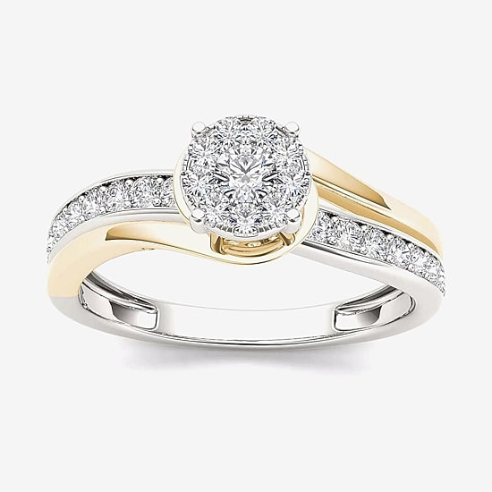 3/8 CT.T.W. Natural Diamond 10K Two-Tone Gold Engagement Ring