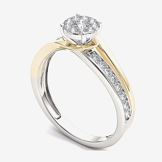 3/8 CT.T.W. Natural Diamond 10K Two-Tone Gold Engagement Ring