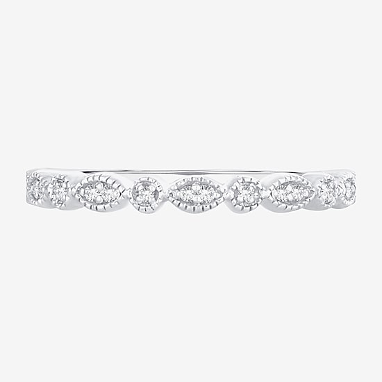 Womens Diamond Accent Natural White Diamond 10K Gold Wedding Band