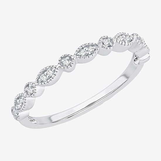 Womens Diamond Accent Natural White Diamond 10K Gold Wedding Band