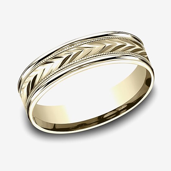 Mens 6MM 10K Gold Wedding Band